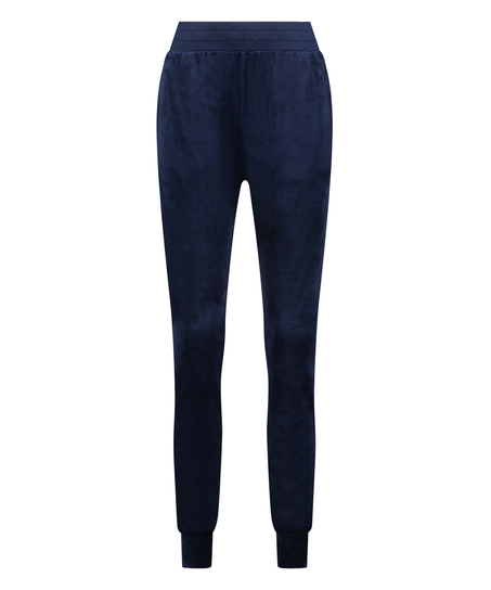 Velour Jogging Bottoms, Blue
