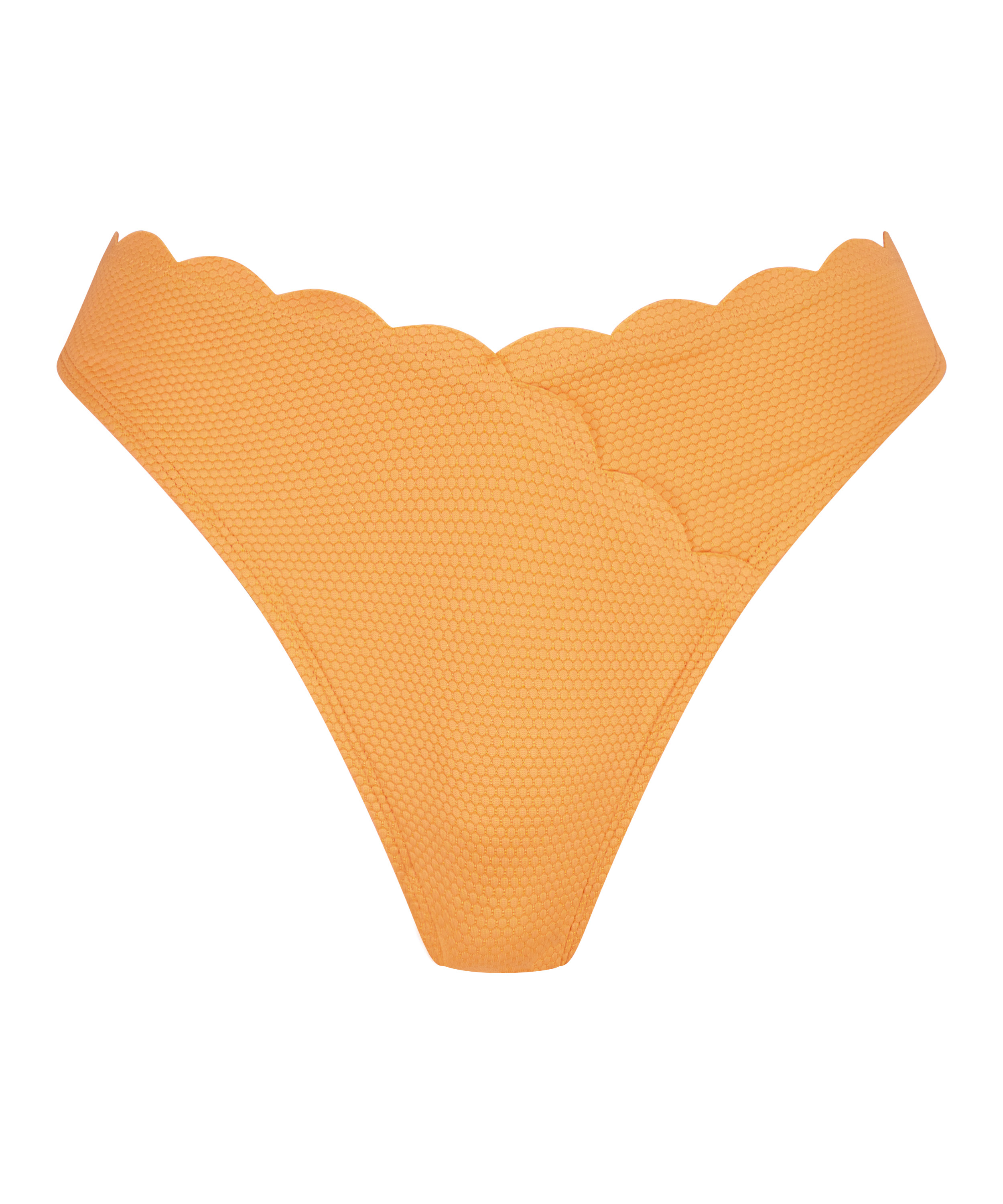 Scallop high-leg bikini bottoms, Orange, main