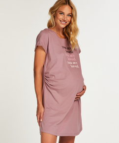 Short-Sleeved Maternity Nightshirt, Purple
