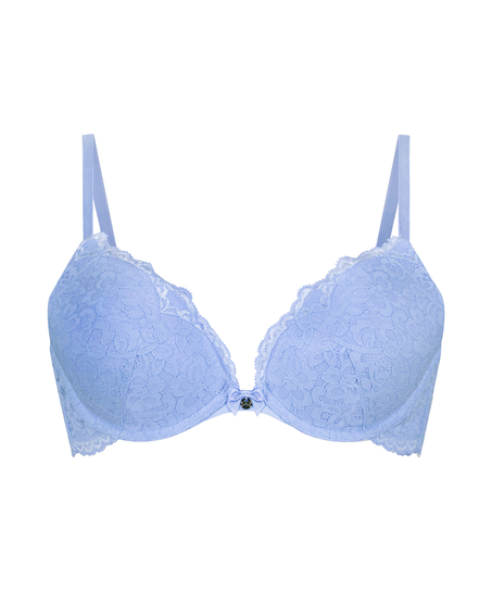 Marine Padded Push-Up Underwired Bra, Blue