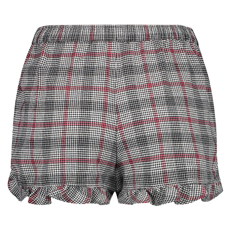 Twill Check pyjama shorts, Gray