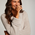 Long Fleece Bathrobe, Brown
