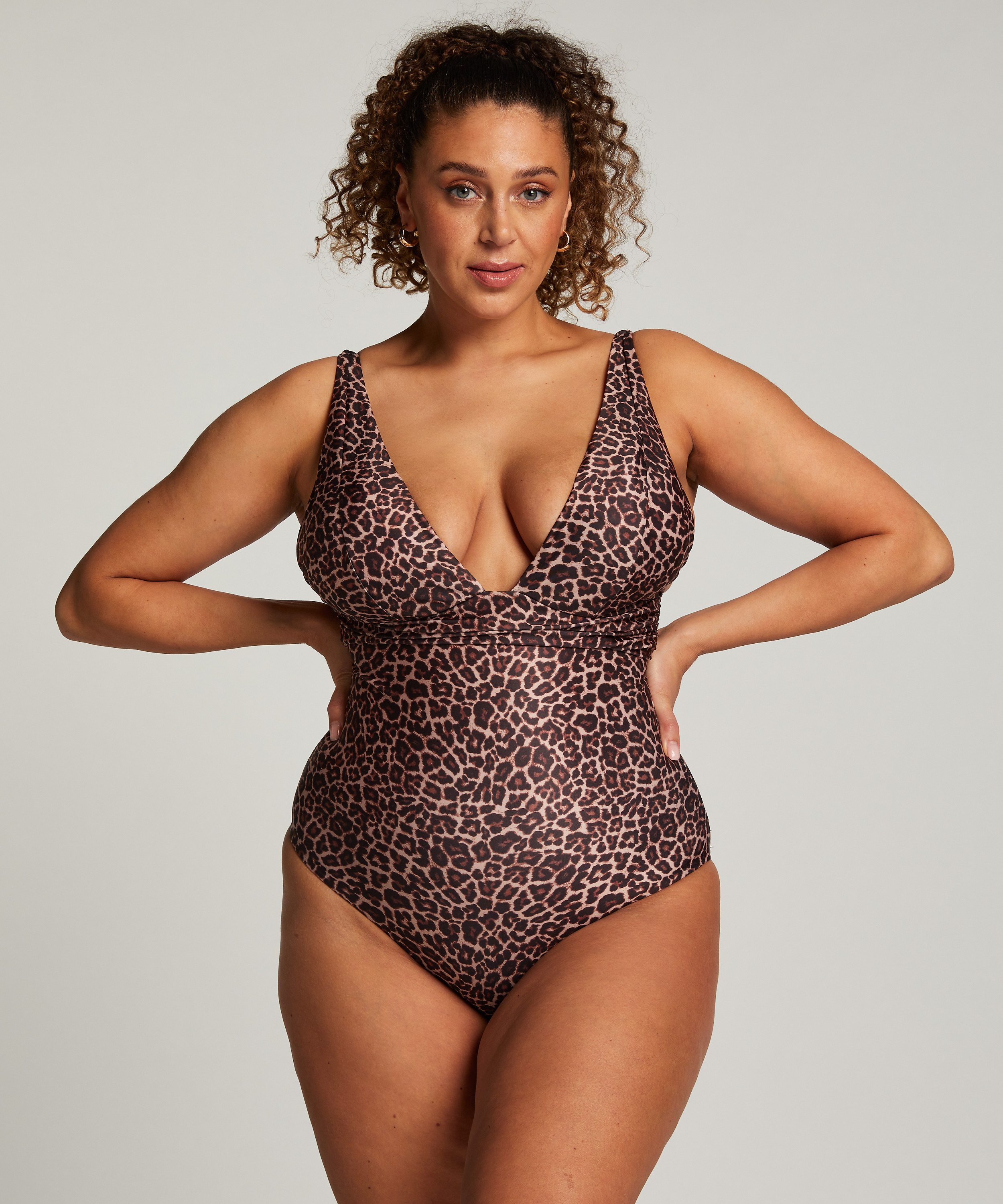 Luxe Shaping Swimsuit, Brown, main