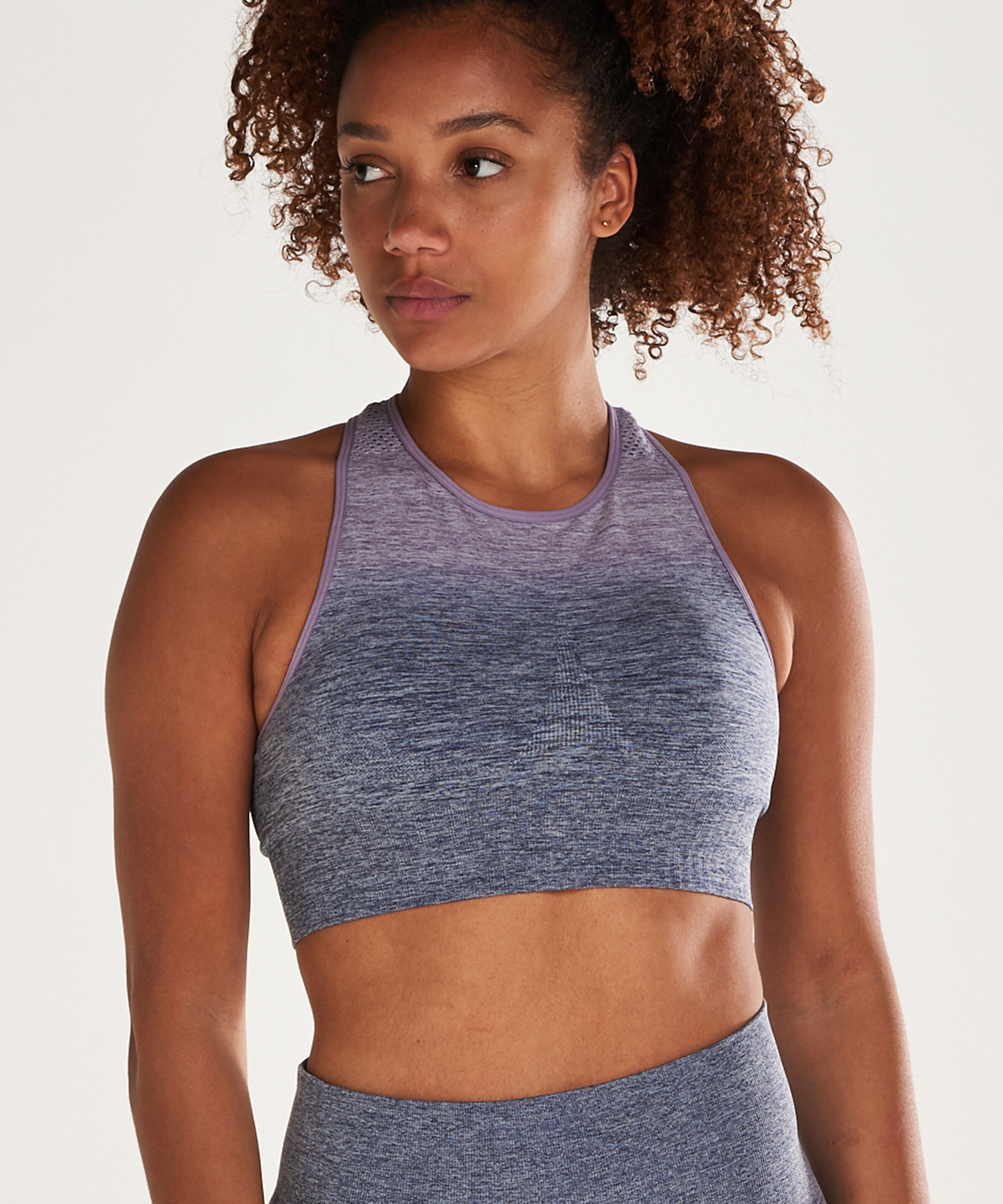 HKMX Highneck Ombre Level 2 Sports Bra, Blue