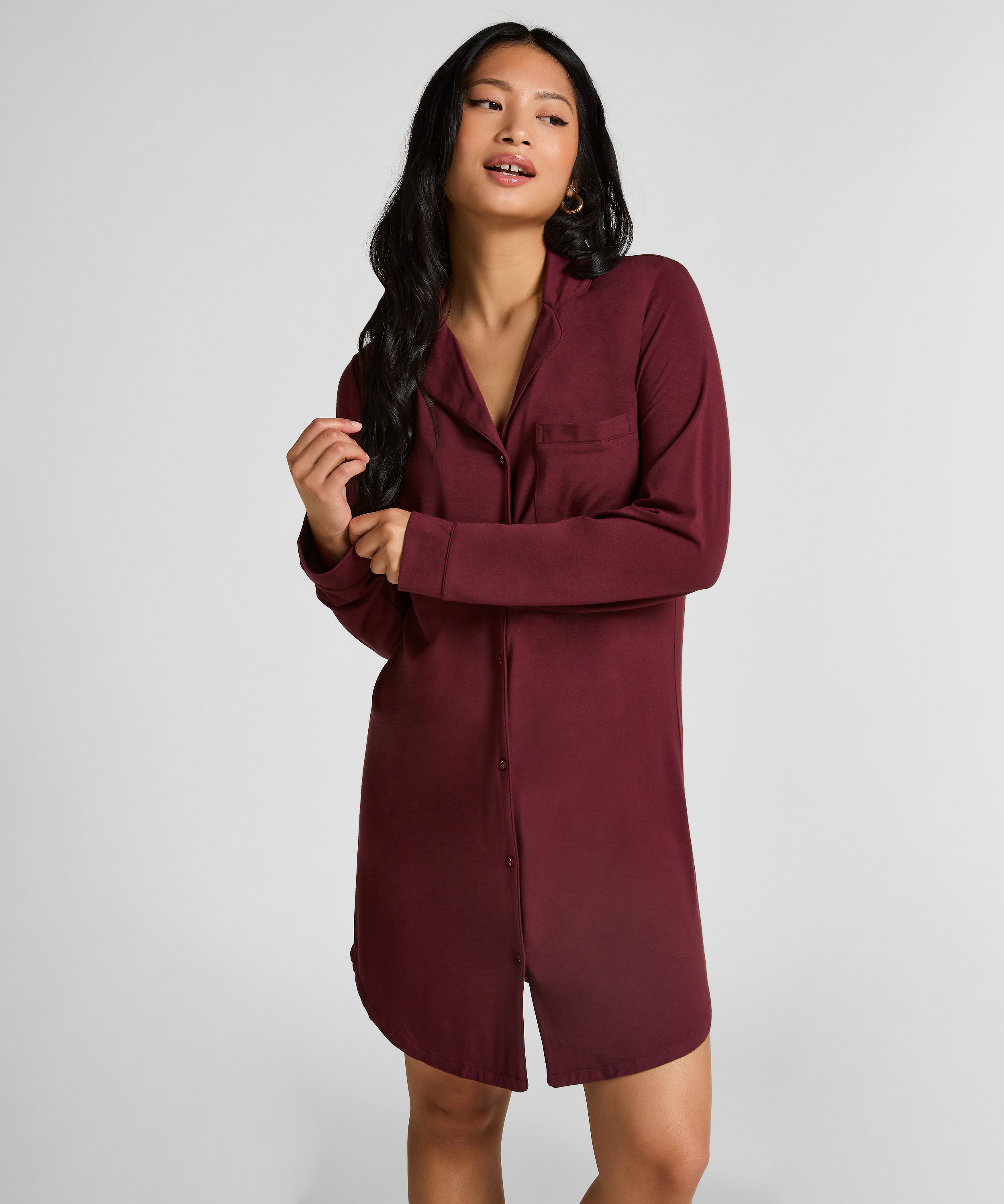 Essential Jersey Shirtdress, Purple, main