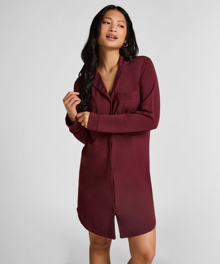 Essential Jersey Shirtdress, Purple