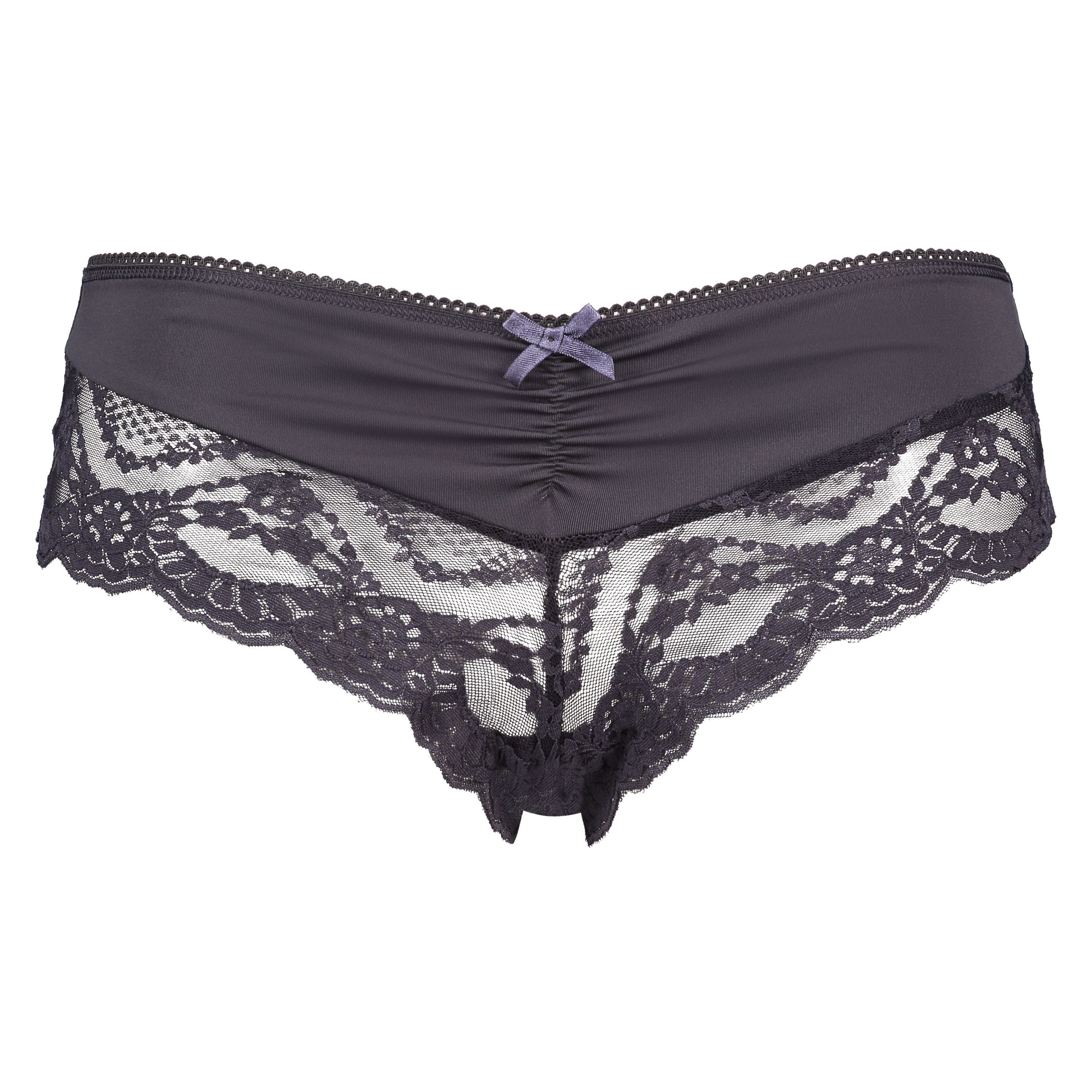 Ruched lacey brazilian micro contrast, Gray, main