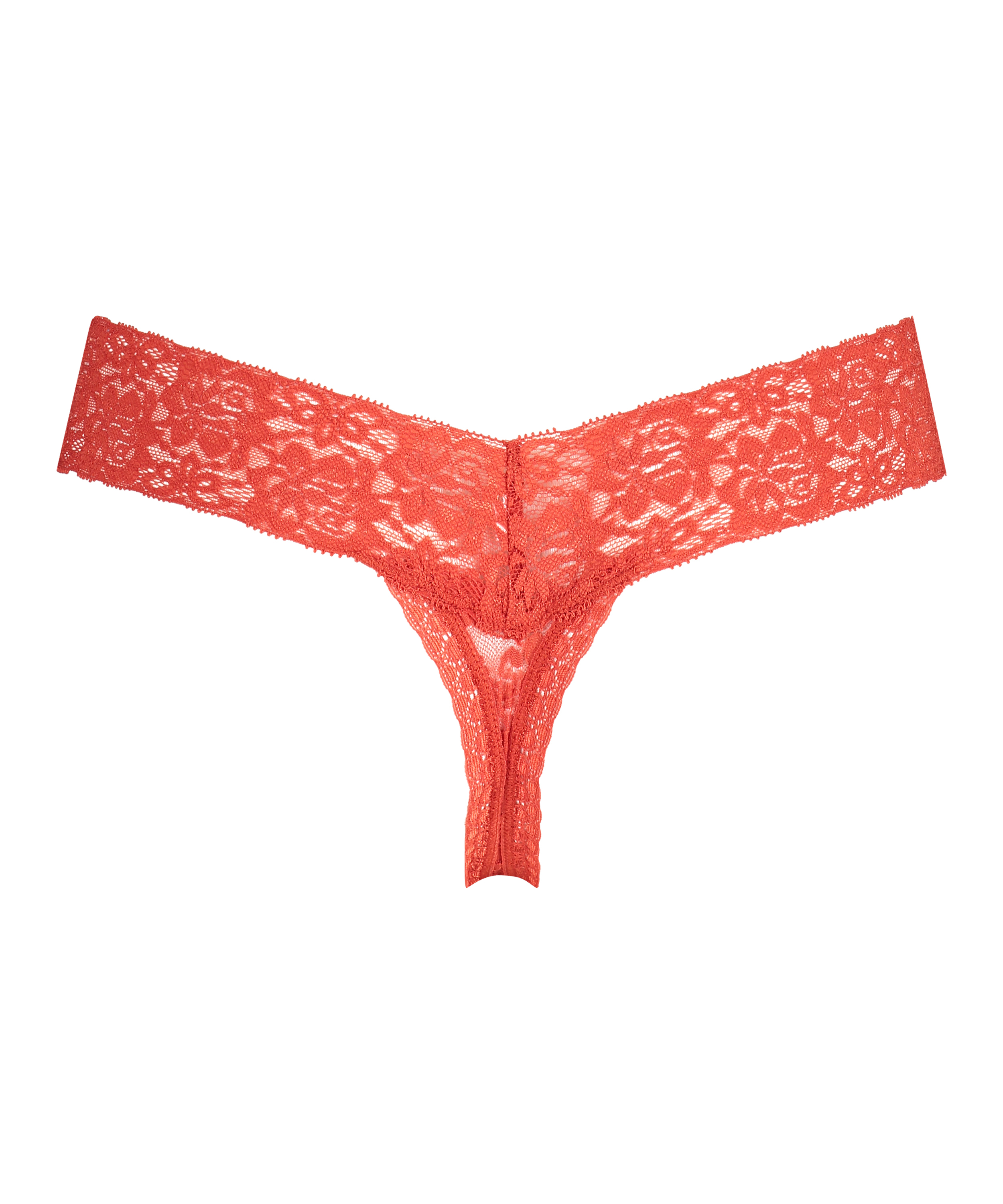 Floral Lace Thong, Red, main