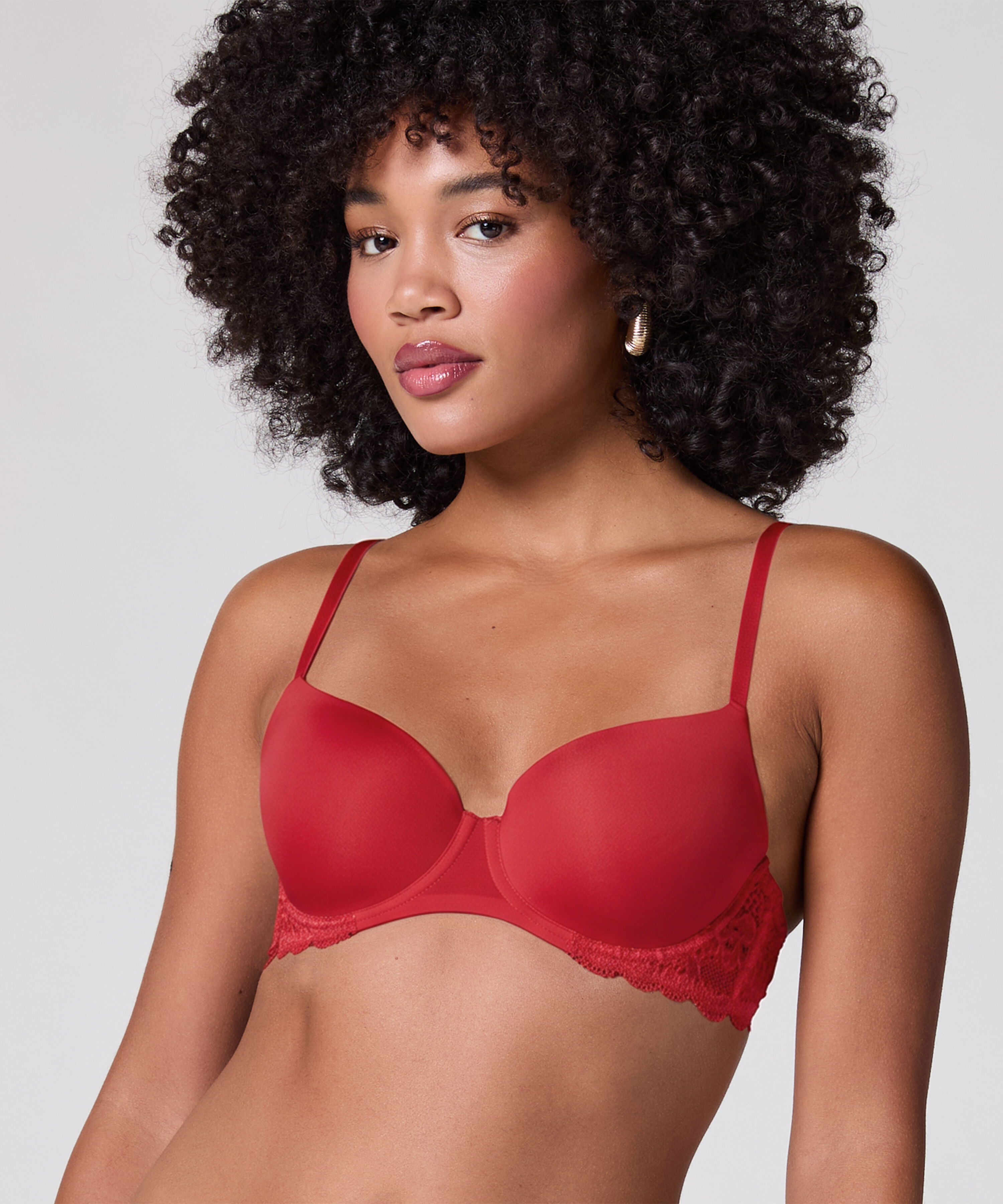 Angie Padded Underwired Bra, Red