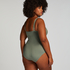 Shaping Scallop Swimsuit, Green