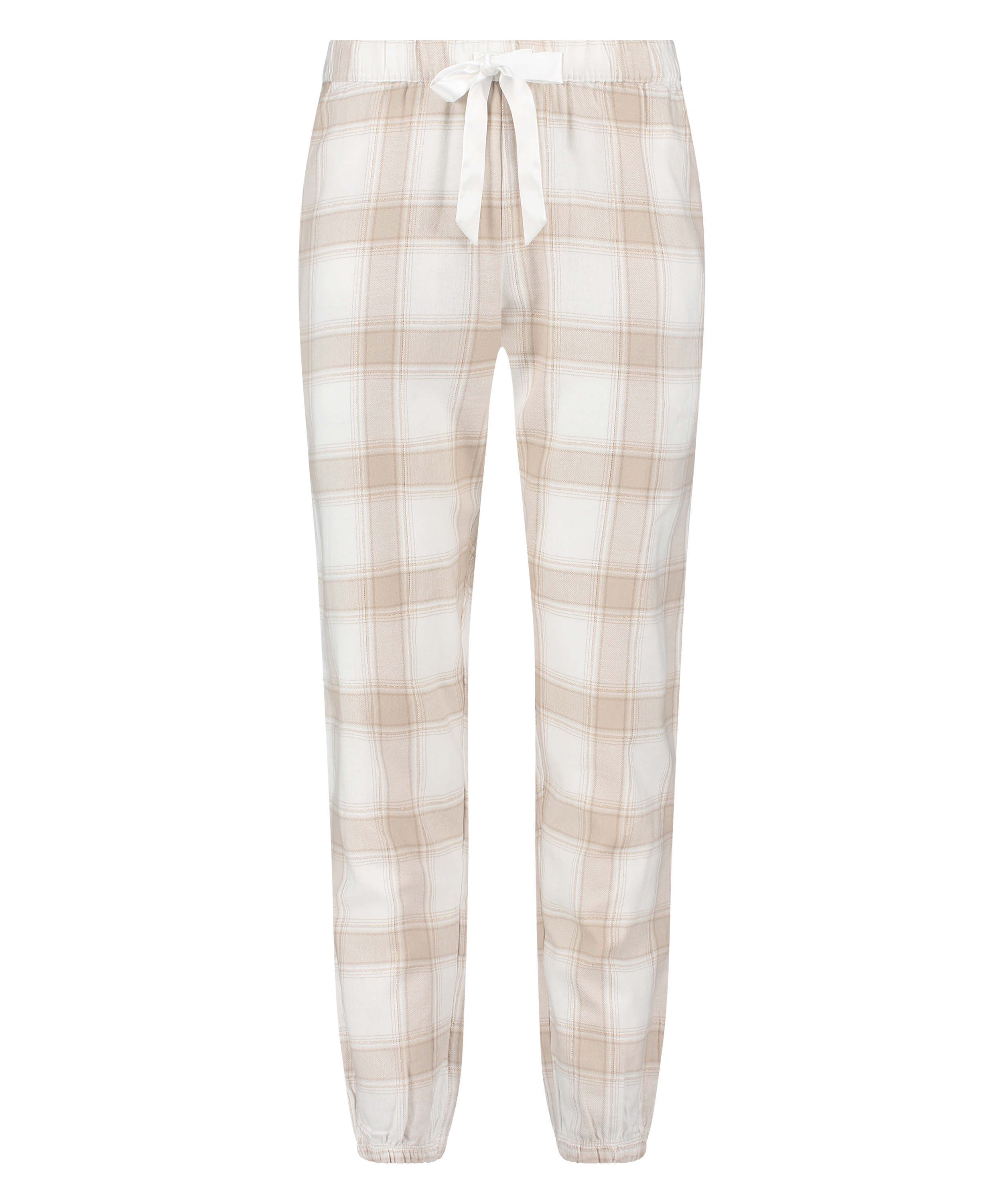 Flannel Pyjama Pants, Beige, main