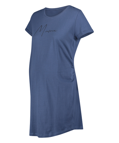 Short-Sleeved Maternity Nightshirt, Blue