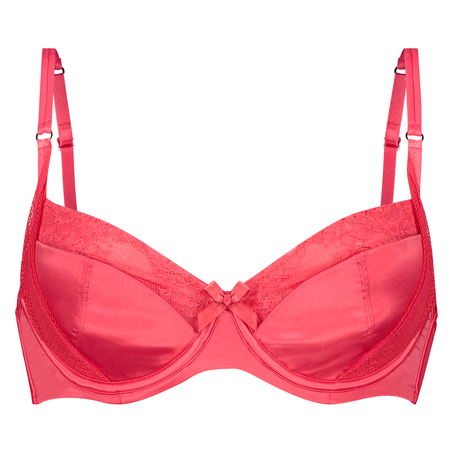 Padded Underwired Demi-Cup Bra Duckie, Red