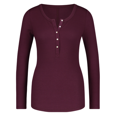 Long-Sleeved Pyjama Top, Purple