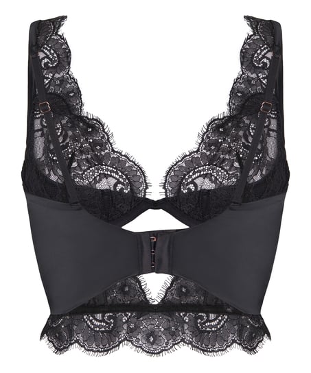 Non-Padded Underwired Longline Bra Sylvia, Black
