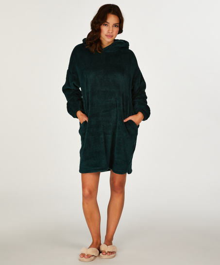 Snuggle Fleece Lounge Dress, Green