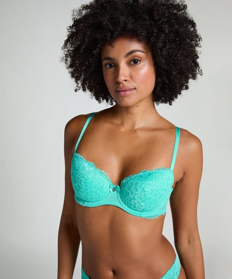 Marine Padded Underwired Bra, Green
