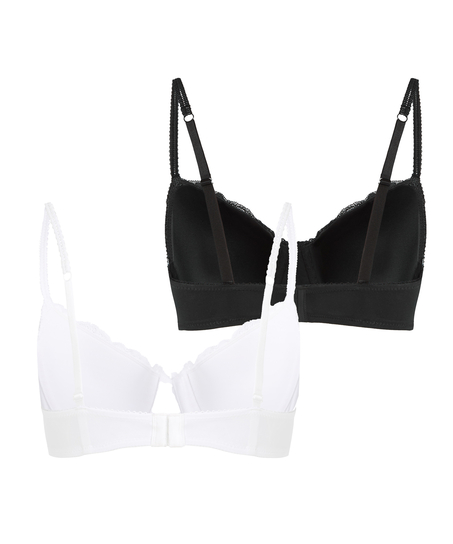 2-Pack Padded Underwired Bra, Black