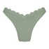 Scallop High-Leg Bikini Bottoms, Green