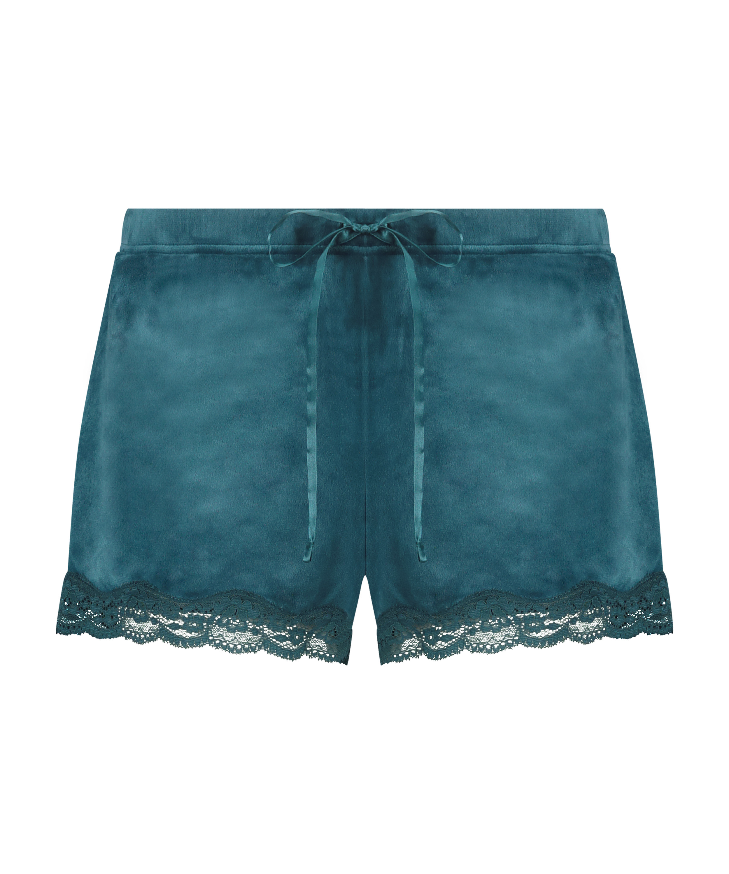 Velvet lace shorts, Blue, main