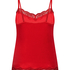 Velours Lace Cami Top, Red