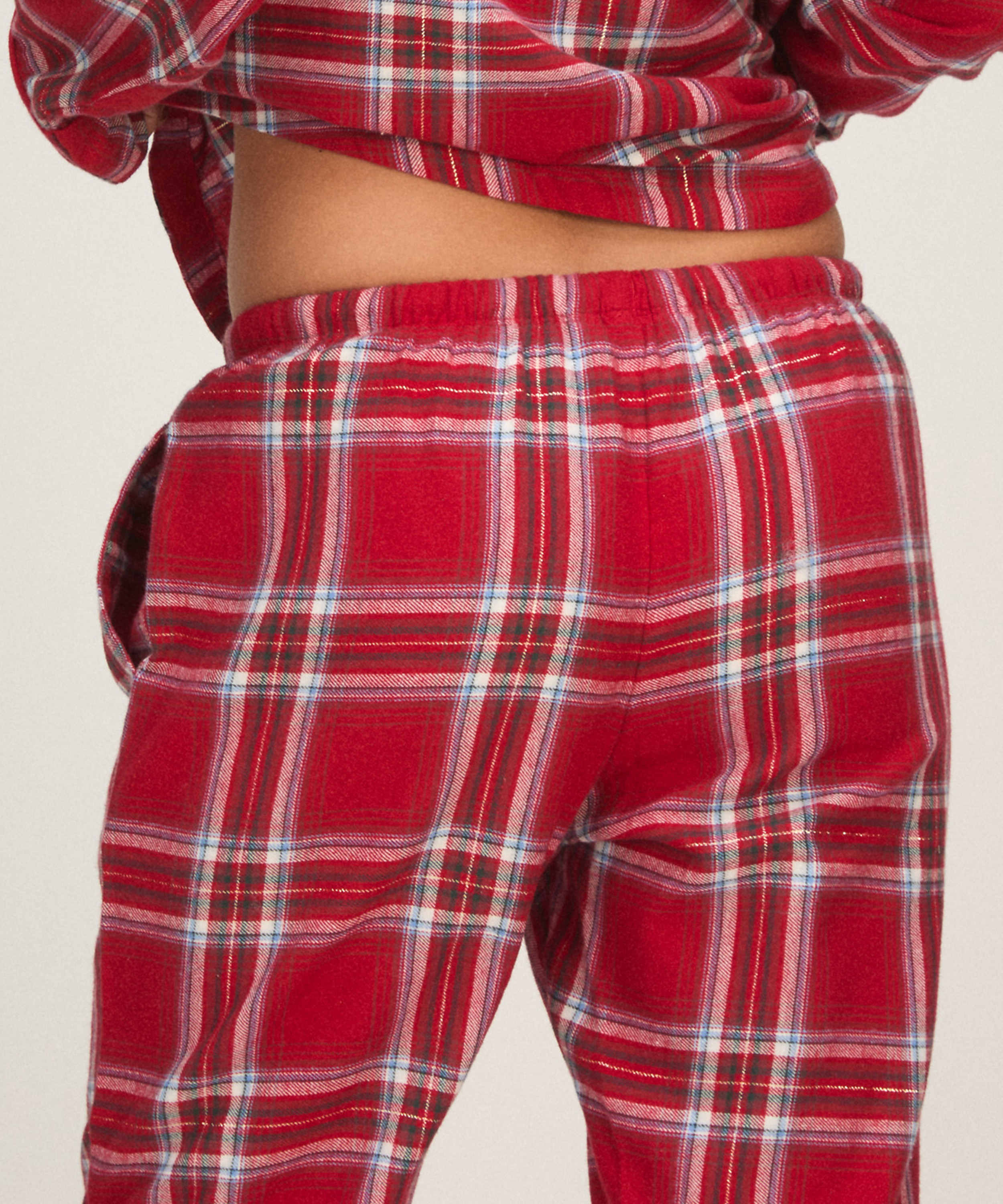 Flannel Pyjama Pants, Red, main