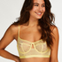 Fire non-padded longline underwired bra, Yellow