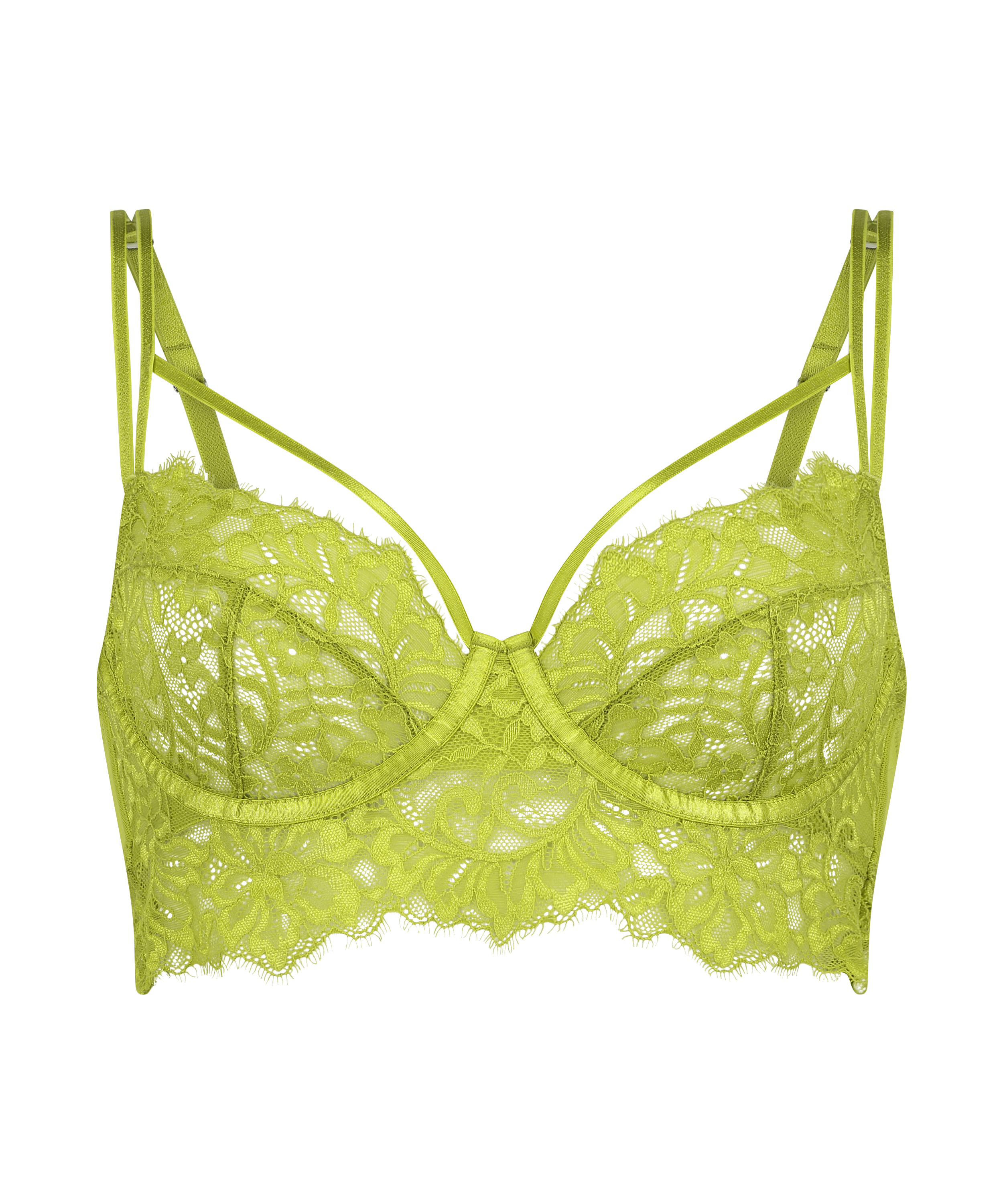 Isabella Non-Padded Underwired Longline Bra, Green, main