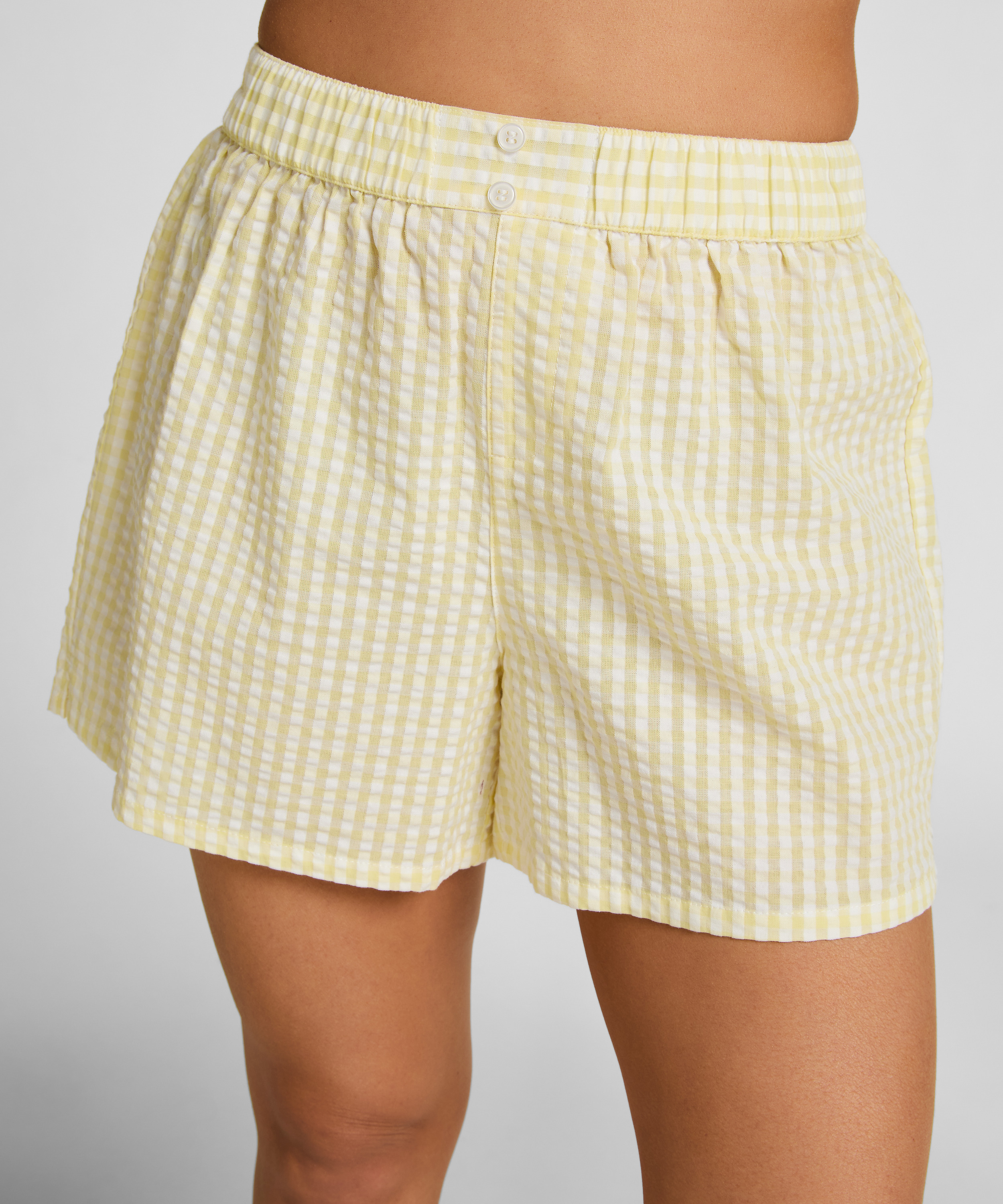 Pyjama Short Seersucker, Yellow, main