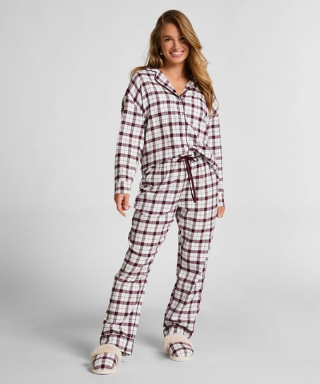 Flannel Pyjama Pants, White