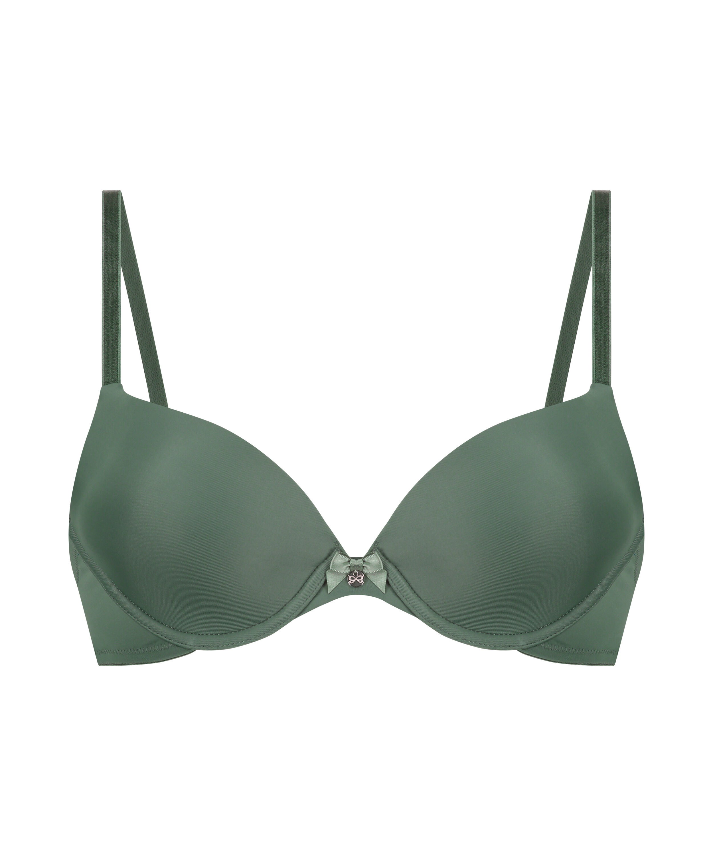 Plunge Padded Underwired Bra, Green
