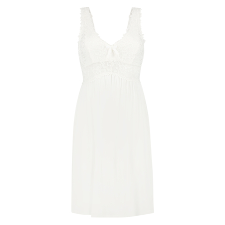 Nora Lace Slip Dress, White