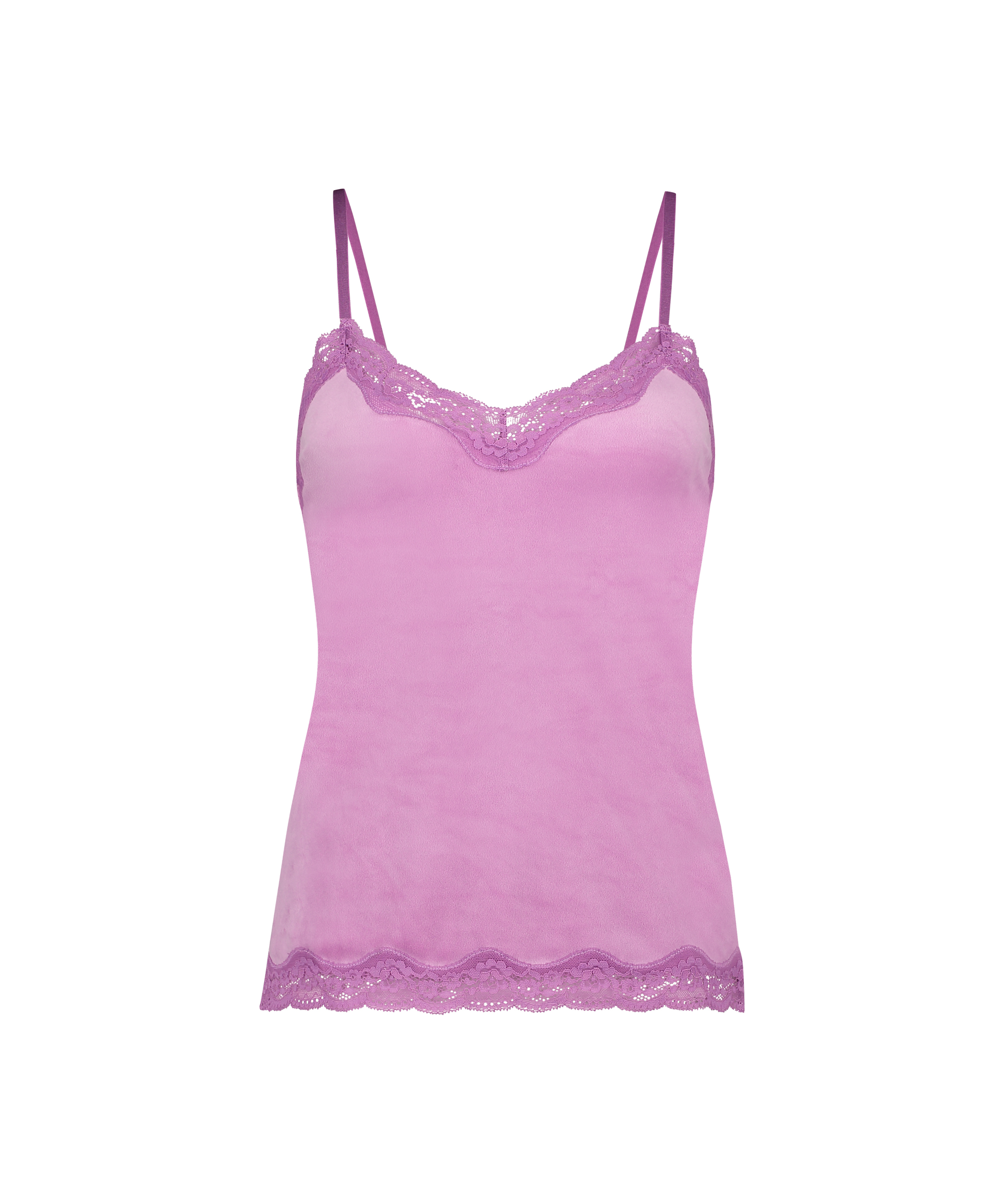 Velours Lace Cami Top, Pink, main