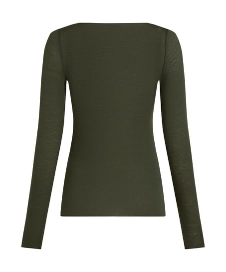 super soft Boatneck shirt with Cashmere, Green