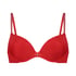 Plunge Padded Underwired Bra, Red