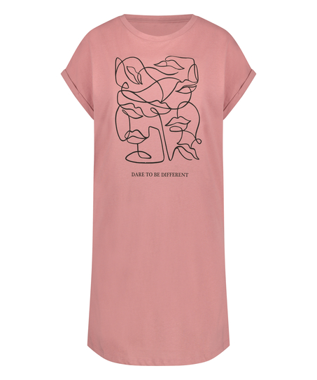 Round Neck Nightshirt, Pink