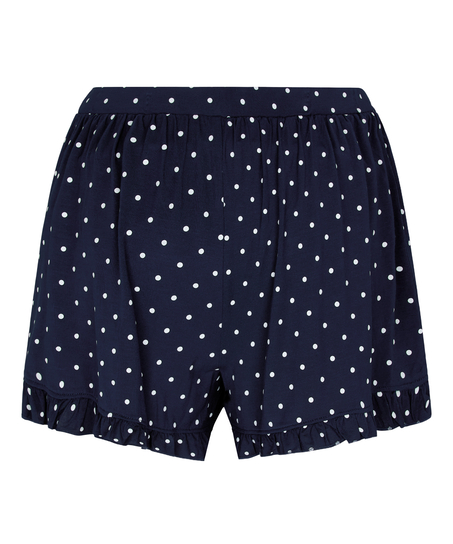 Jersey Ruffled Shorts, Blue