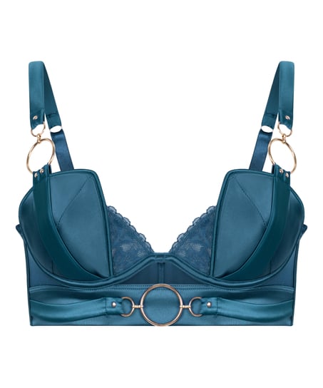 Marjolein Padded Underwired Longline Bra, Blue