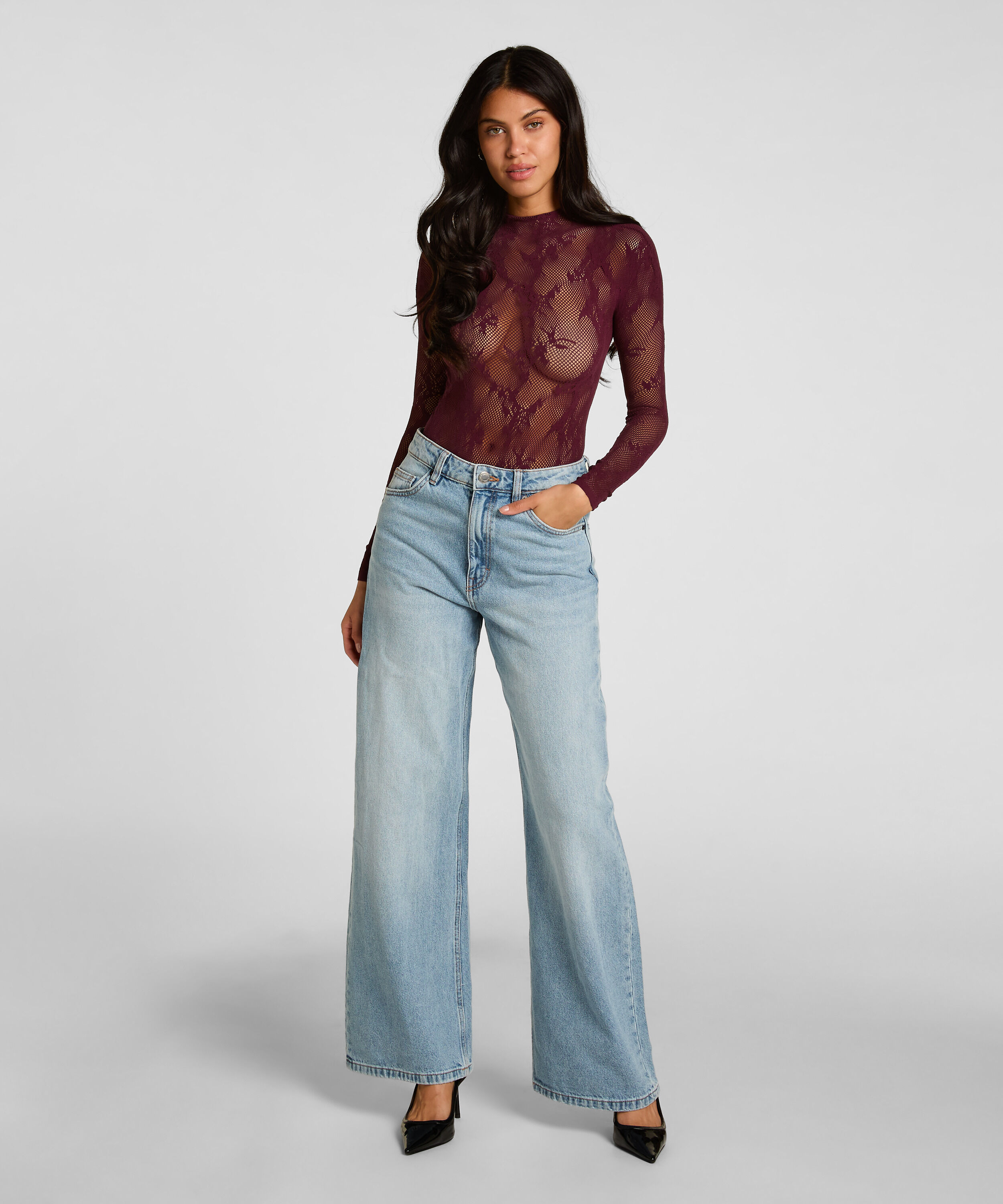 All Over Lace Body, Purple