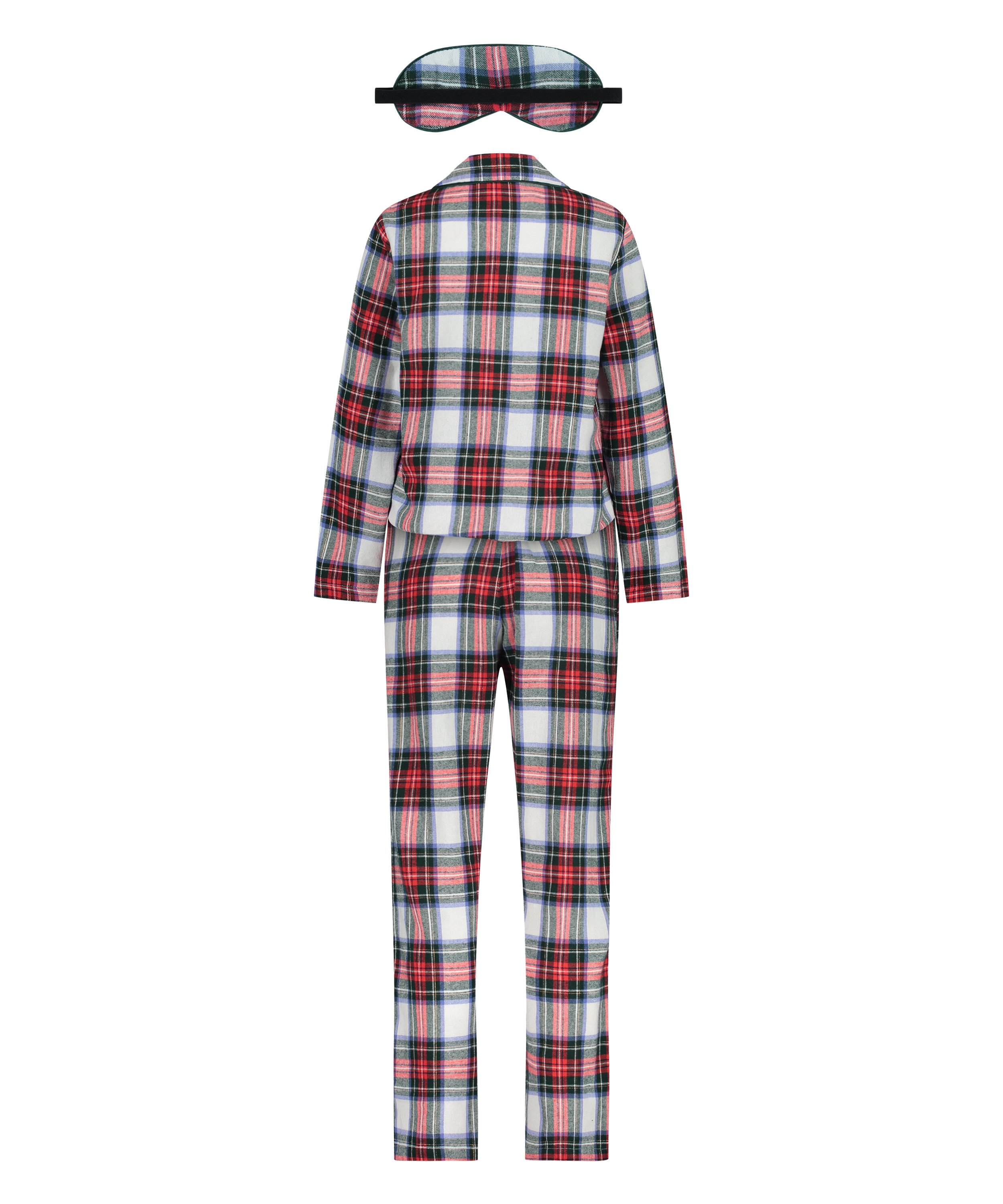 Twill Check Pyjama Set, White, main