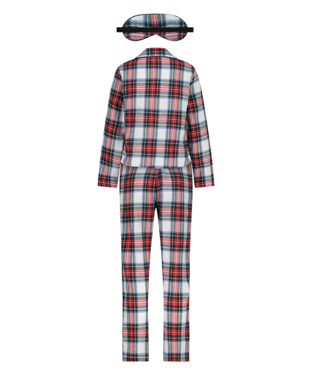 Twill Check Pyjama Set, White