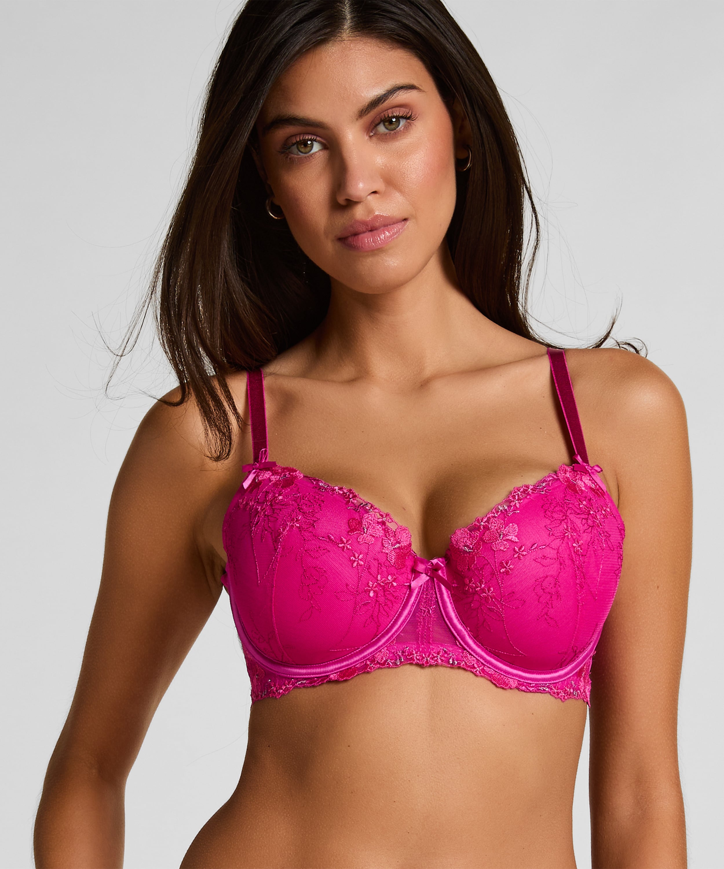 Peonie Padded Underwired Bra, Pink, main