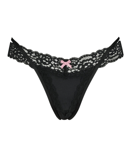 Elliena Extra Low V Thong, Black