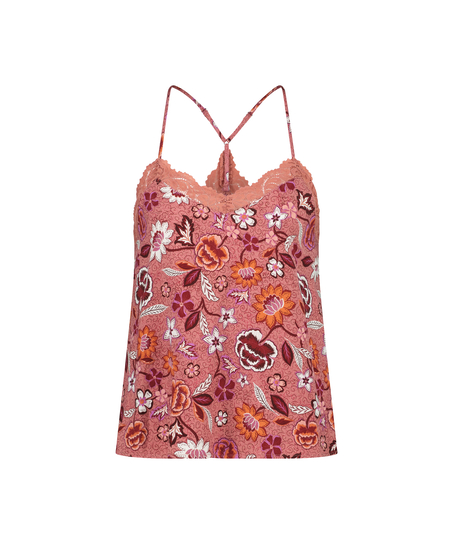 Woven Lace Cami Top, Pink