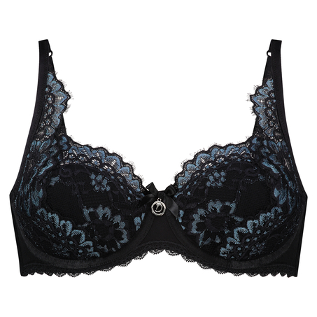 Doutzen Enchanted padded underwired half-cup bra, Black