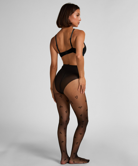 Tights 15 Denier print, Black