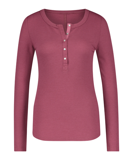 Long-Sleeved Pyjama Top, Red