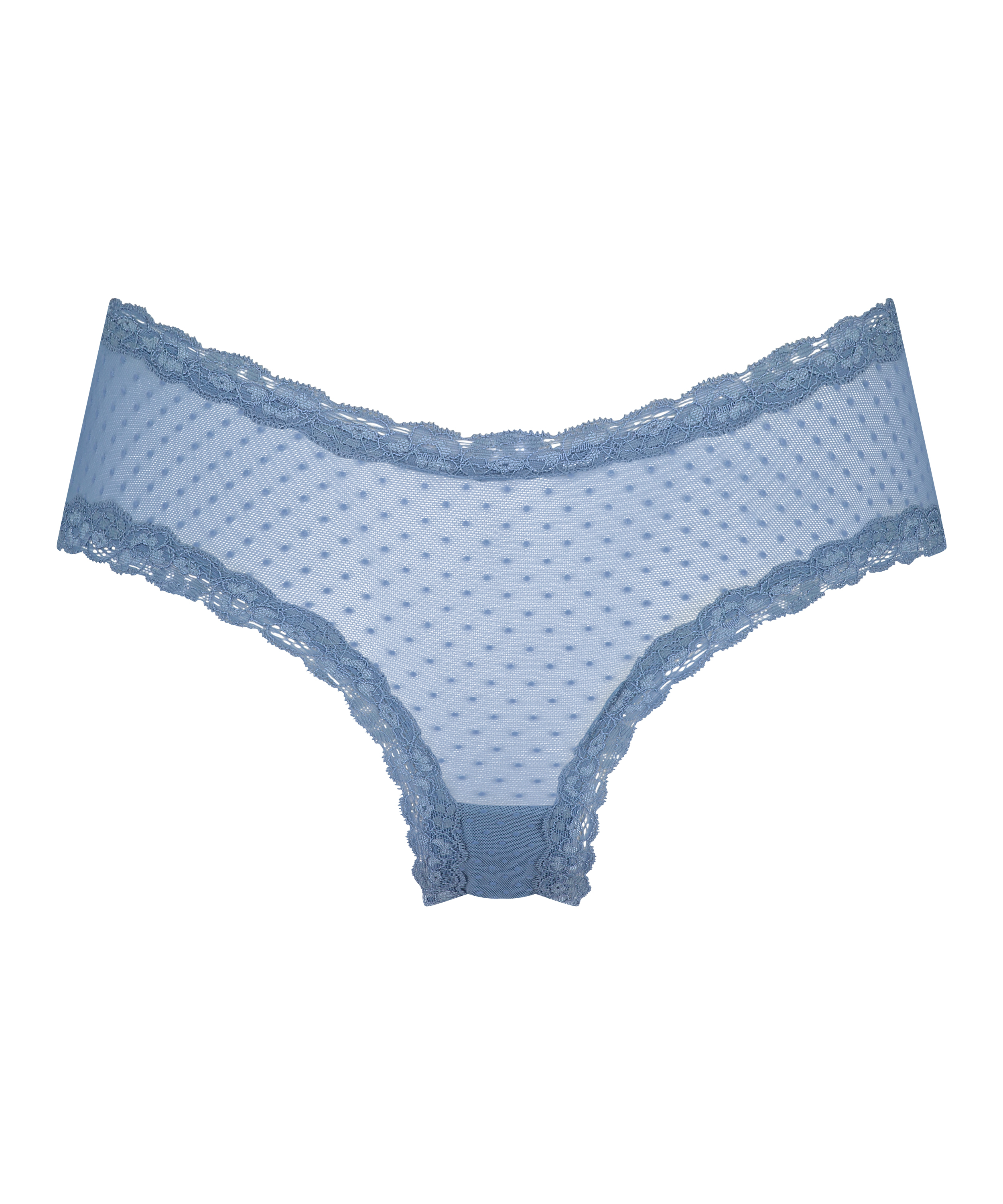 V-shaped Brazilian knickers mesh, Blue, main