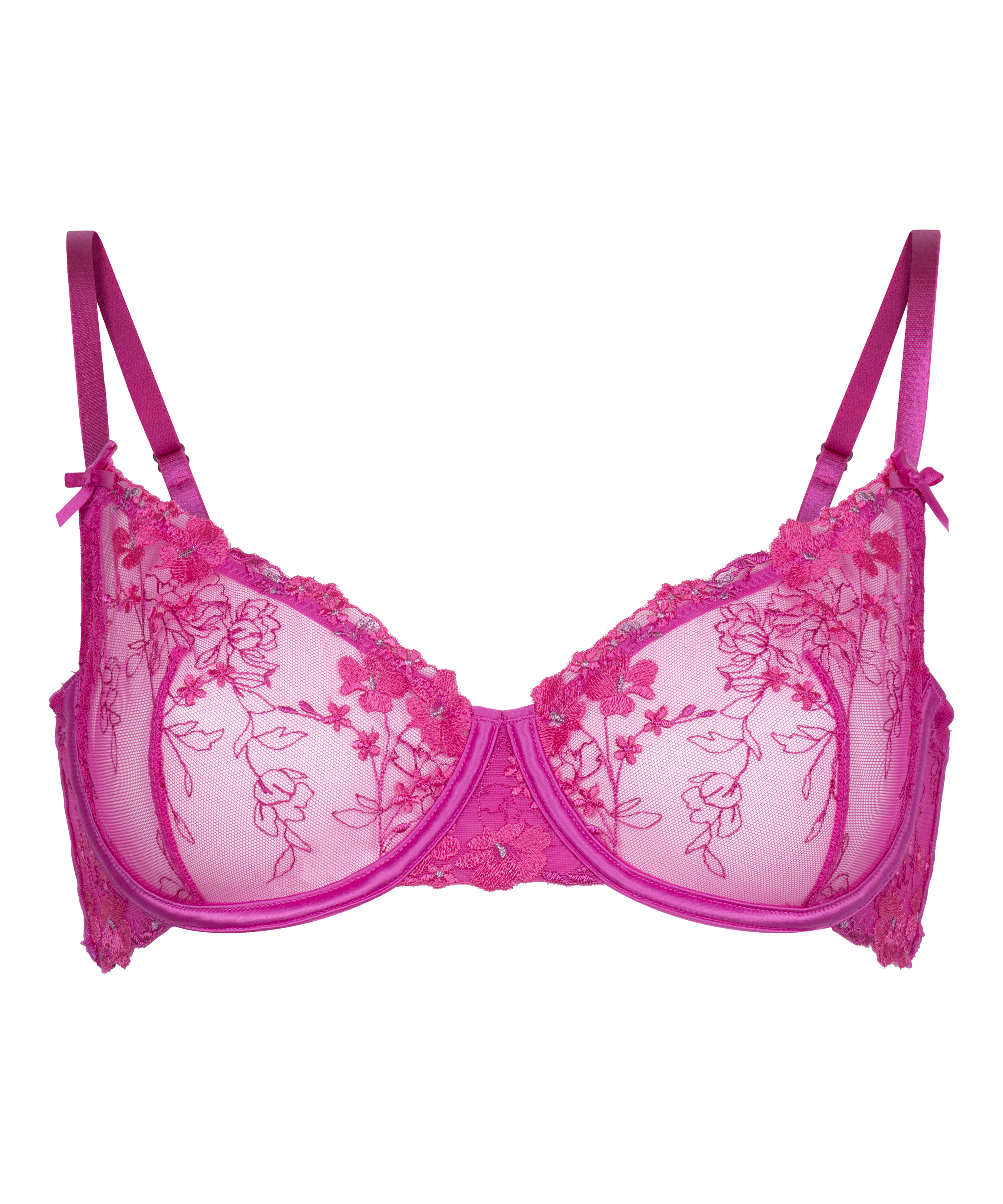 Peonie Non-Padded Underwired Bra, Pink, main
