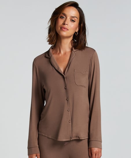 Essential Jersey Long-Sleeved Jacket, Brown